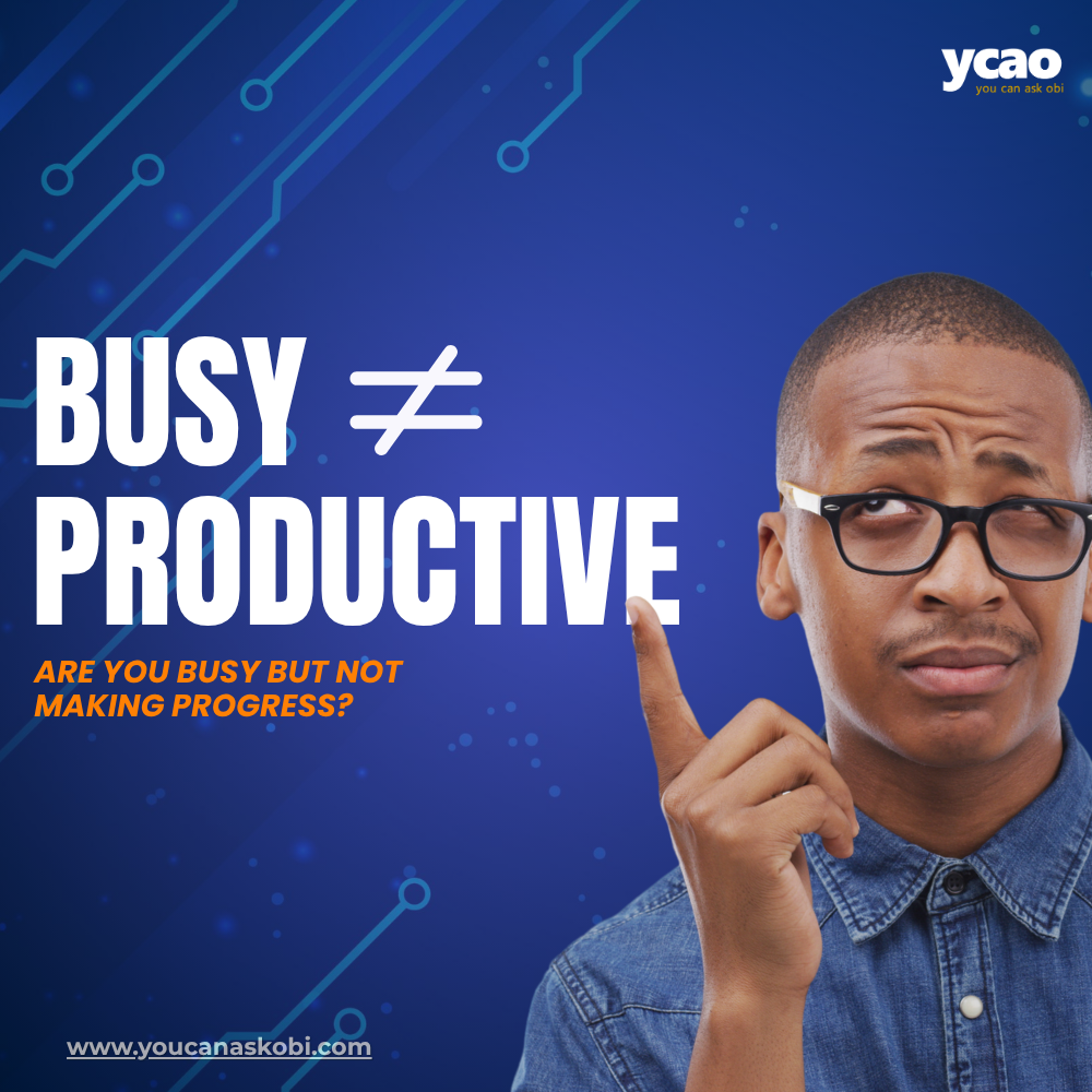 Man looking stressed while working on laptop, representing being busy but not productive